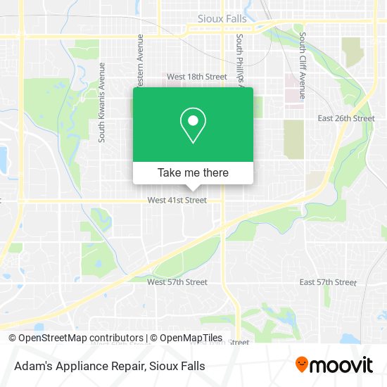 Adam's Appliance Repair map