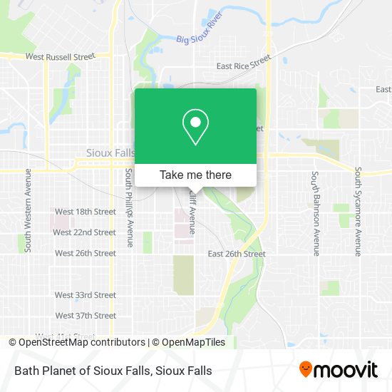Bath Planet of Sioux Falls map