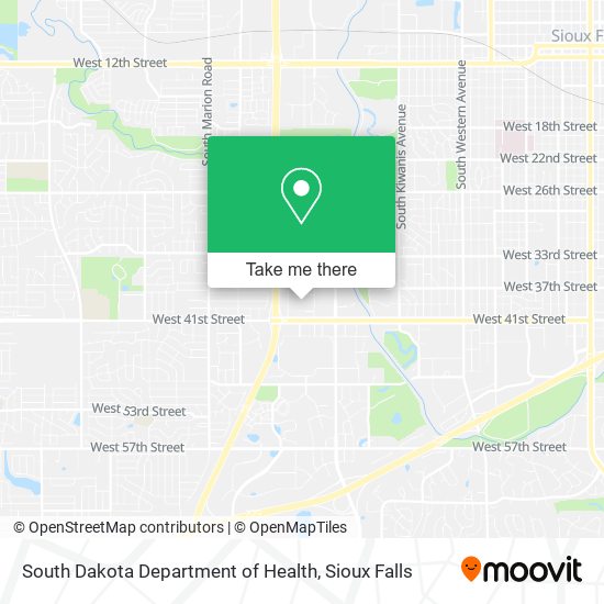 South Dakota Department of Health map