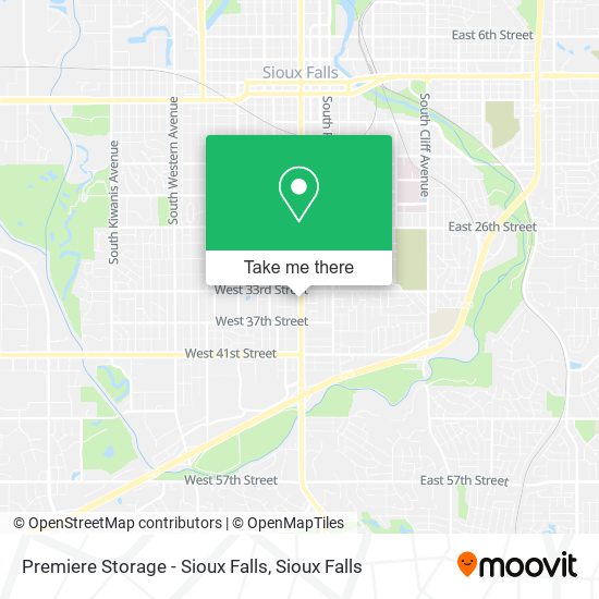 Mapa de Premiere Storage - Sioux Falls