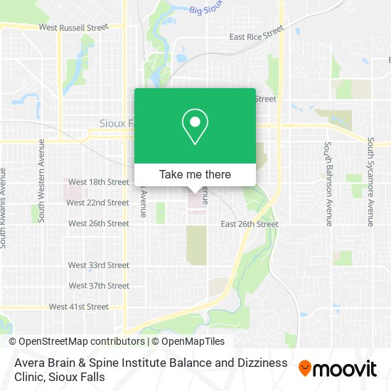 Avera Brain & Spine Institute Balance and Dizziness Clinic map