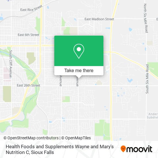 Health Foods and Supplements Wayne and Mary's Nutrition C map