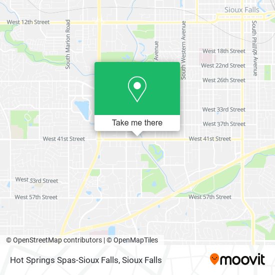 Hot Springs Spas-Sioux Falls map