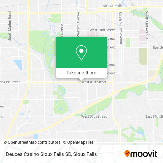 Deuces Casino Sioux Falls SD map