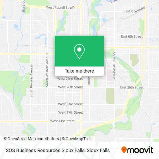 Mapa de SOS Business Resources Sioux Falls