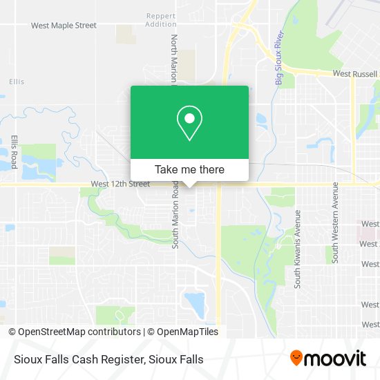 Mapa de Sioux Falls Cash Register