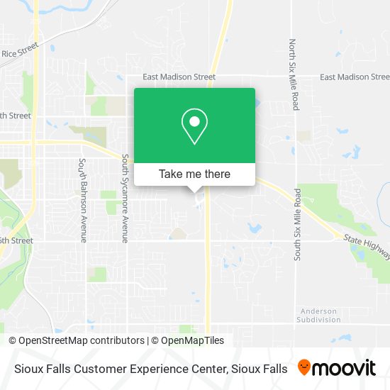Mapa de Sioux Falls Customer Experience Center
