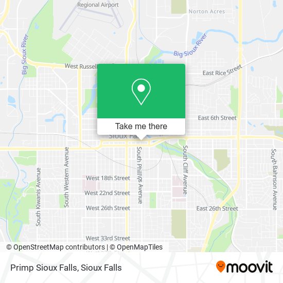 Primp Sioux Falls map