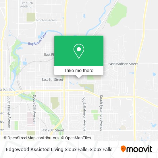 Edgewood Assisted Living Sioux Falls map