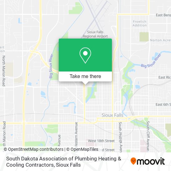 Mapa de South Dakota Association of Plumbing Heating & Cooling Contractors