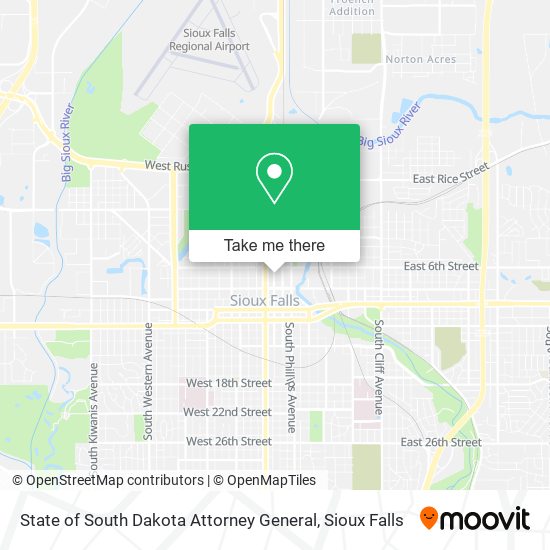 State of South Dakota Attorney General map