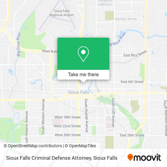 Mapa de Sioux Falls Criminal Defense Attorney