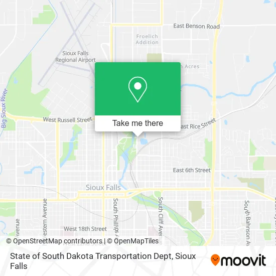 Mapa de State of South Dakota Transportation Dept