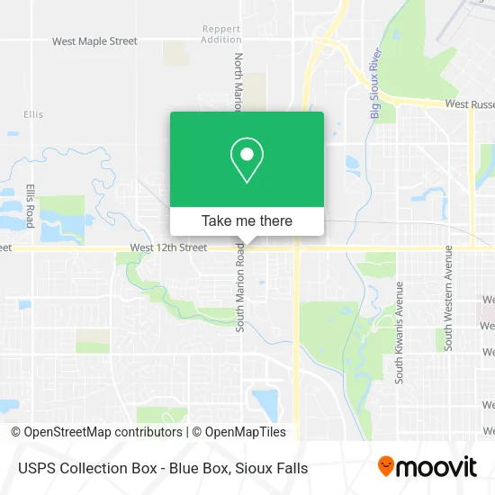 USPS Collection Box - Blue Box map
