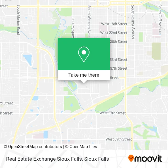 Real Estate Exchange Sioux Falls map