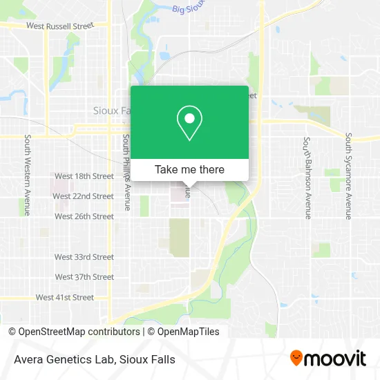 Avera Genetics Lab map