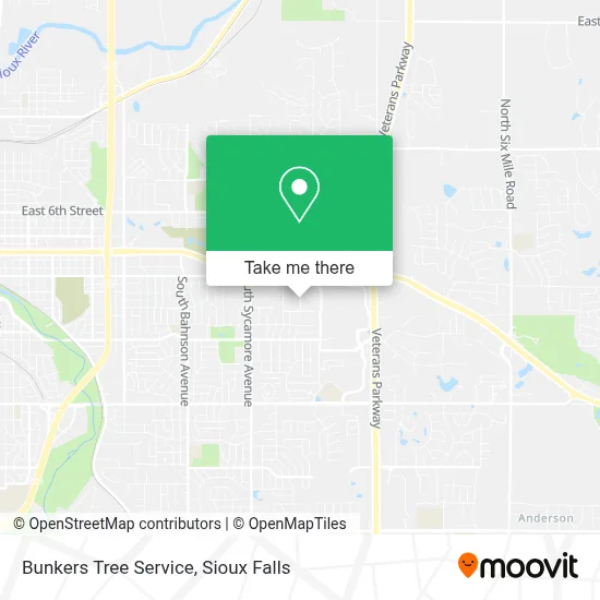Bunkers Tree Service map