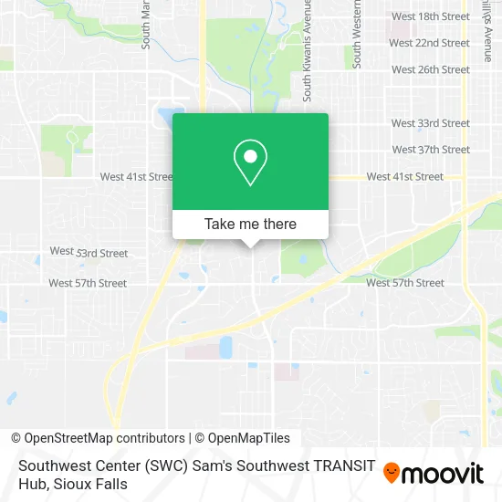 Southwest Center (SWC) Sam's Southwest TRANSIT Hub map