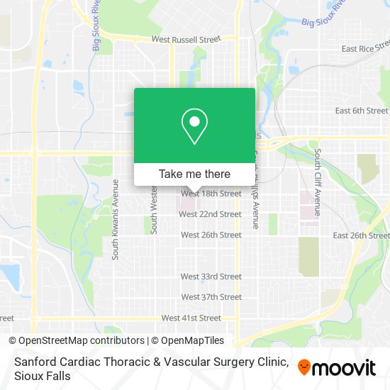 Mapa de Sanford Cardiac Thoracic & Vascular Surgery Clinic
