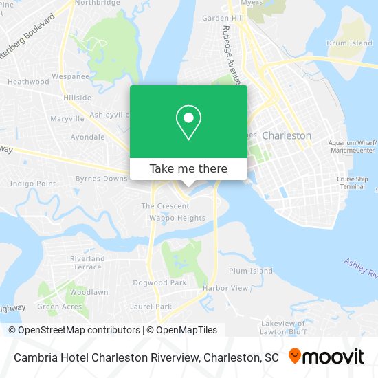 Cambria Hotel Charleston Riverview map