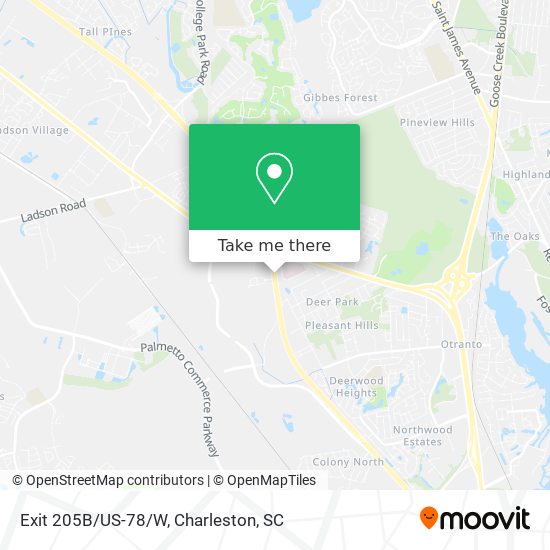 Exit 205B/US-78/W map