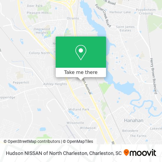 Mapa de Hudson NISSAN of North Charleston