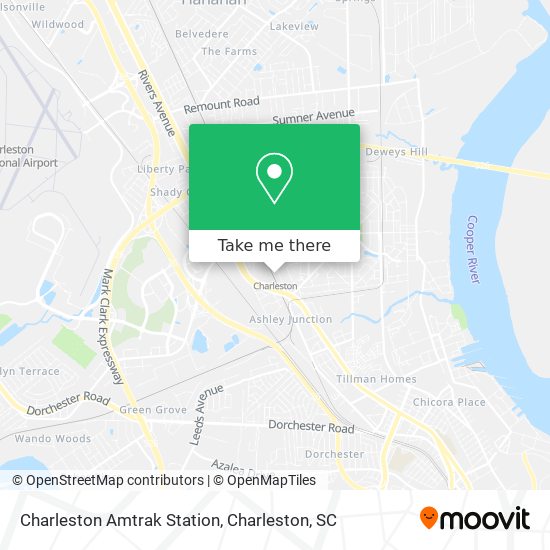 Mapa de Charleston Amtrak Station