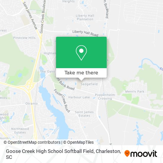 Goose Creek High School Softball Field map