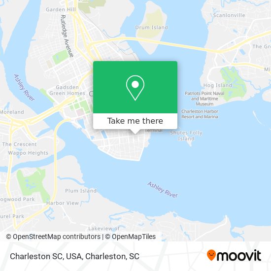 Mapa de Charleston SC, USA