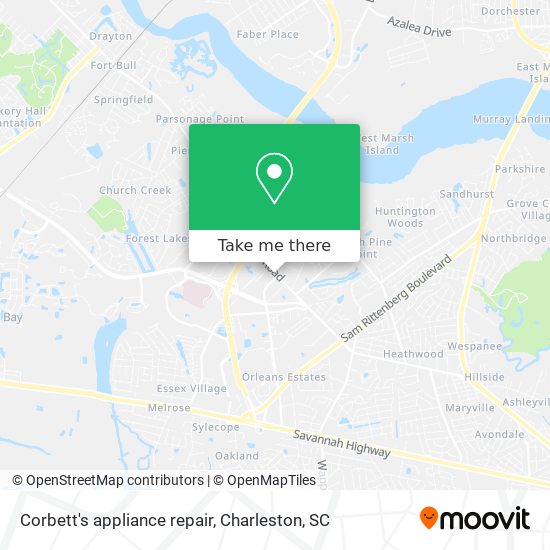 Corbett's appliance repair map