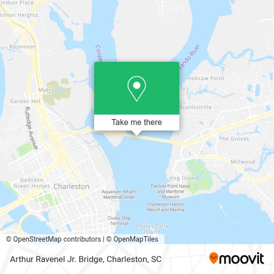 Arthur Ravenel Jr. Bridge map
