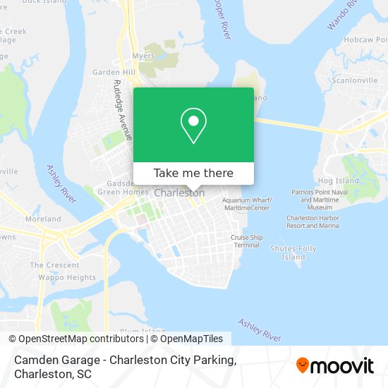 Mapa de Camden Garage - Charleston City Parking