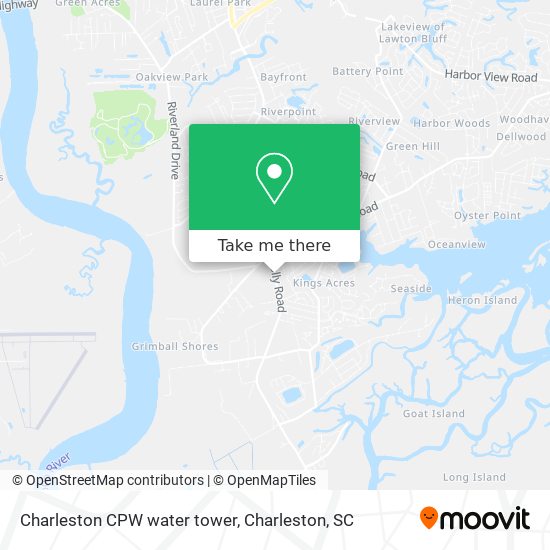 Mapa de Charleston CPW water tower