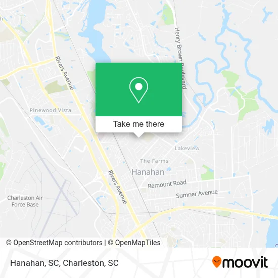 Hanahan, SC map