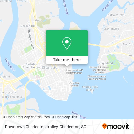 Mapa de Downtown Charleston trolley