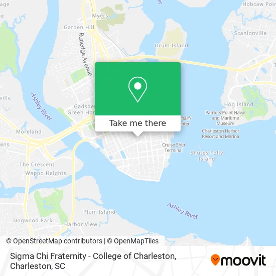 Sigma Chi Fraternity - College of Charleston map