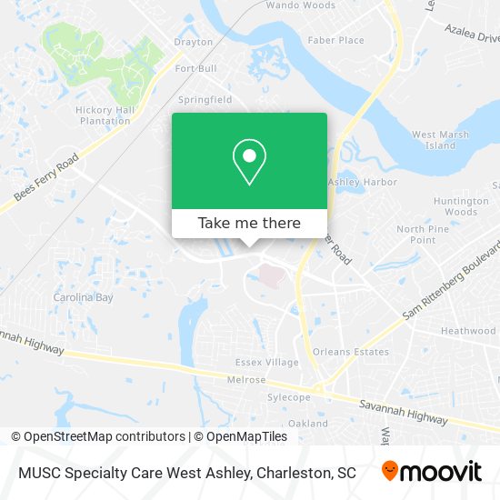 Mapa de MUSC Specialty Care West Ashley