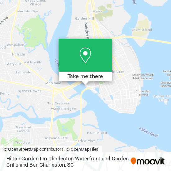 Mapa de Hilton Garden Inn Charleston Waterfront and Garden Grille and Bar