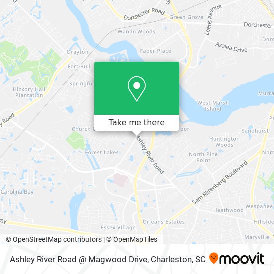 Ashley River Road @ Magwood Drive map