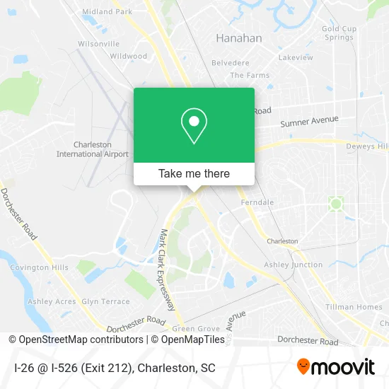 I-26 @ I-526 (Exit 212) map