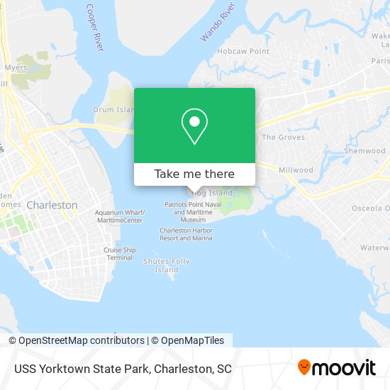 Mapa de USS Yorktown State Park