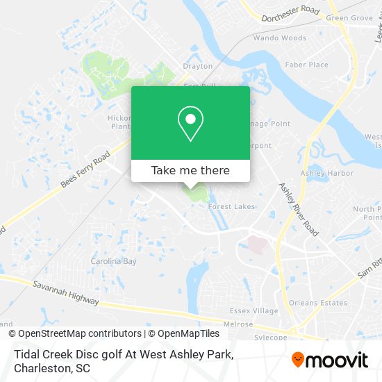 Tidal Creek Disc golf At West Ashley Park map