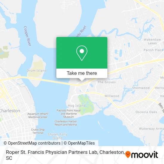 Mapa de Roper St. Francis Physician Partners Lab
