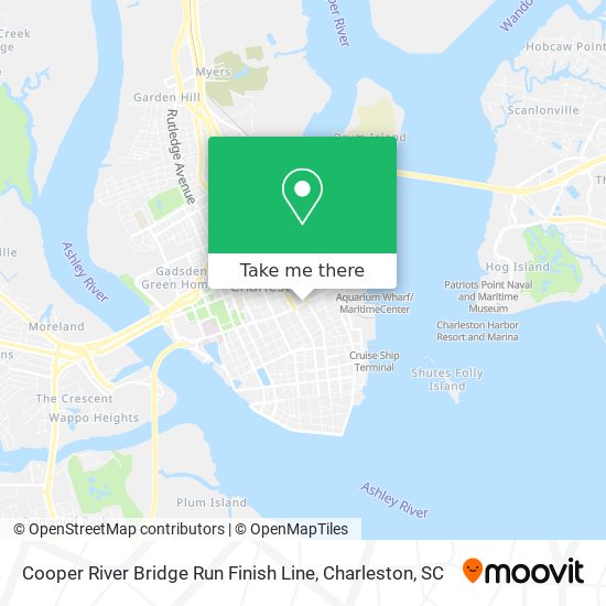 Mapa de Cooper River Bridge Run Finish Line
