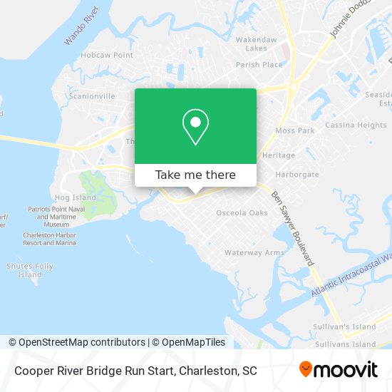 Mapa de Cooper River Bridge Run Start