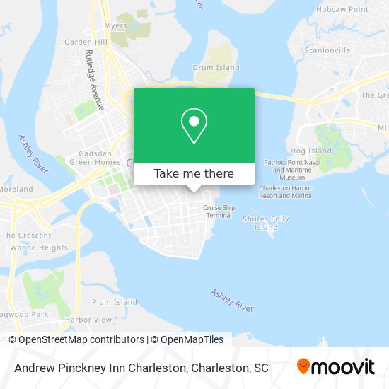Andrew Pinckney Inn Charleston map