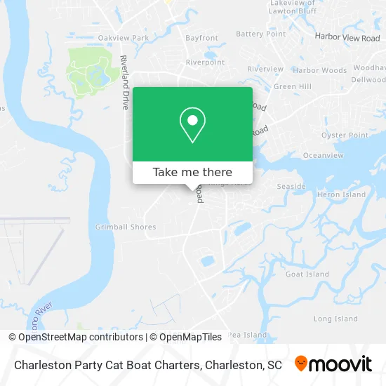 Charleston Party Cat Boat Charters map