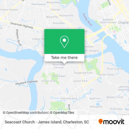 Seacoast Church - James Island map