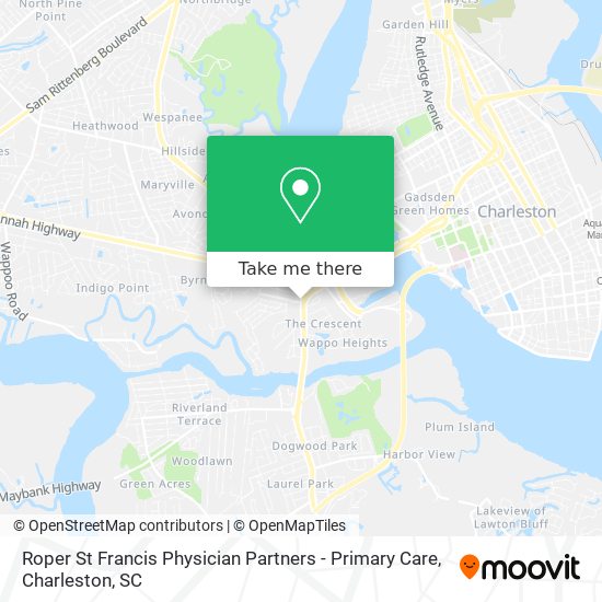 Mapa de Roper St Francis Physician Partners - Primary Care