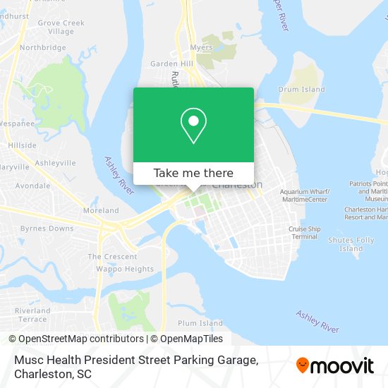 Musc Health President Street Parking Garage map